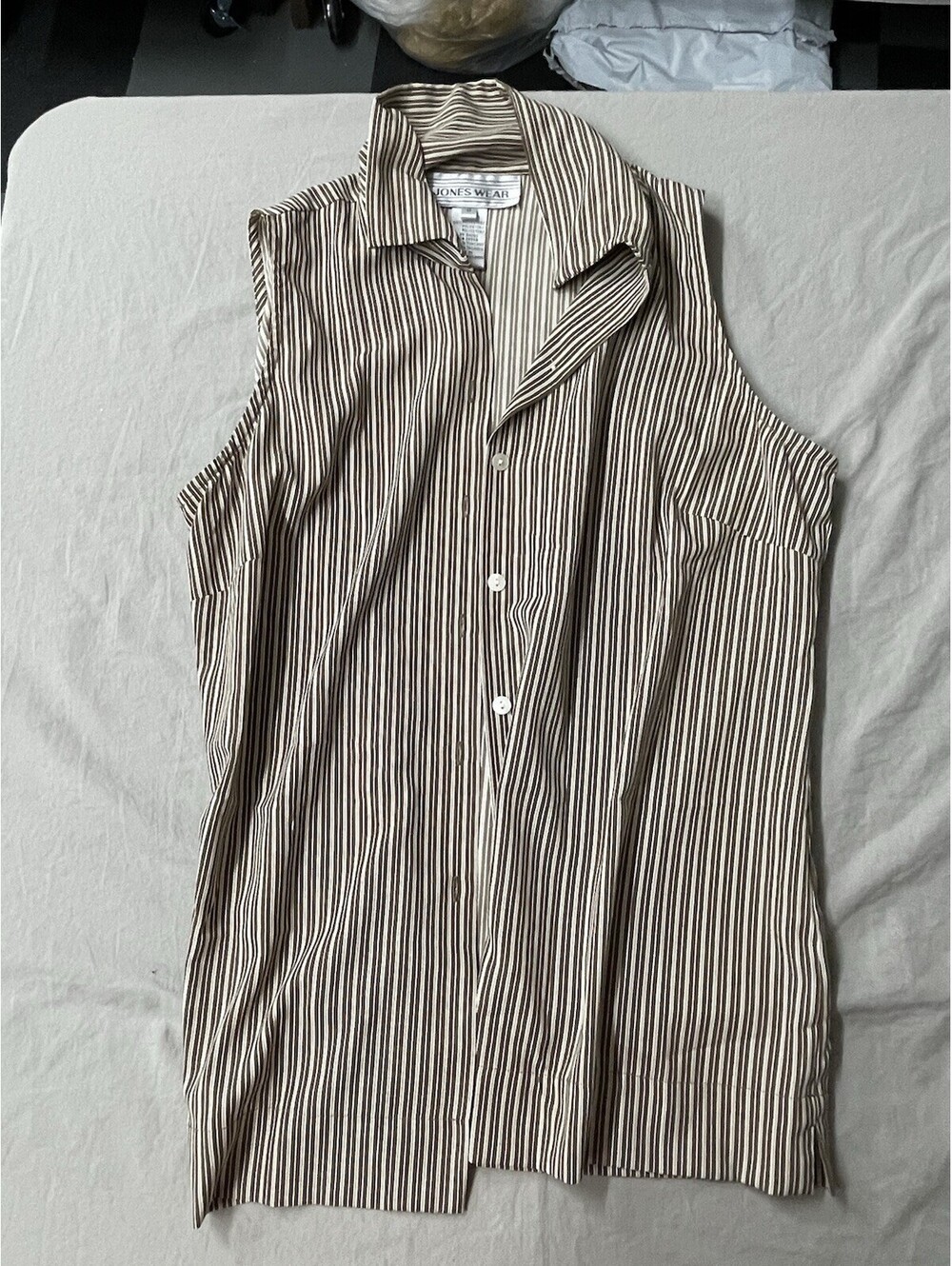 Vintage Jones Wear Collared Vest Size 8 Stripes